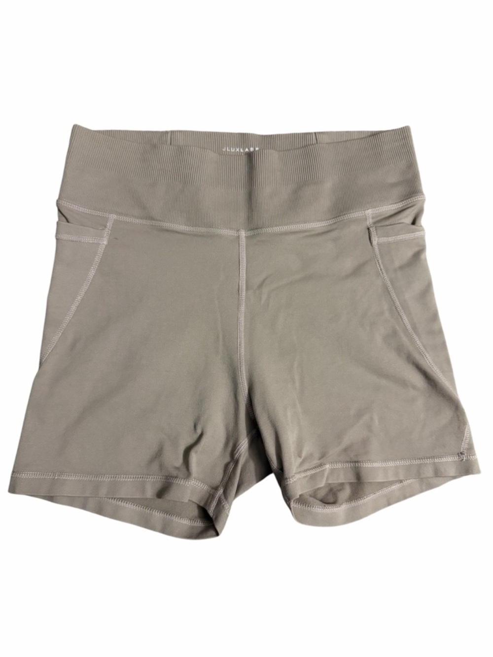 JLUXLABEL Taupe Bike Shorts with Side Pockets